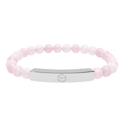 Tassel Up For Jesus Logo Natural Stone Stretch Bar Bracelet
