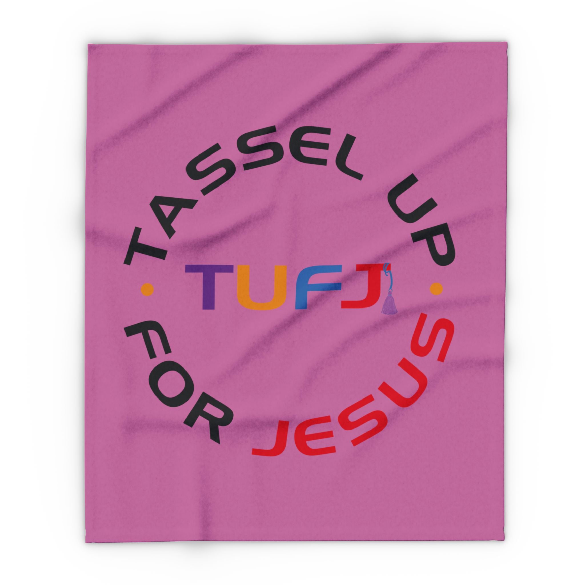 Pink Tassel Up For Jesus Logo Arctic Fleece Blanket