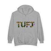 TUFJ Camo Leopard And Pearls Unisex Heavy Blend Full Zip Hoodie