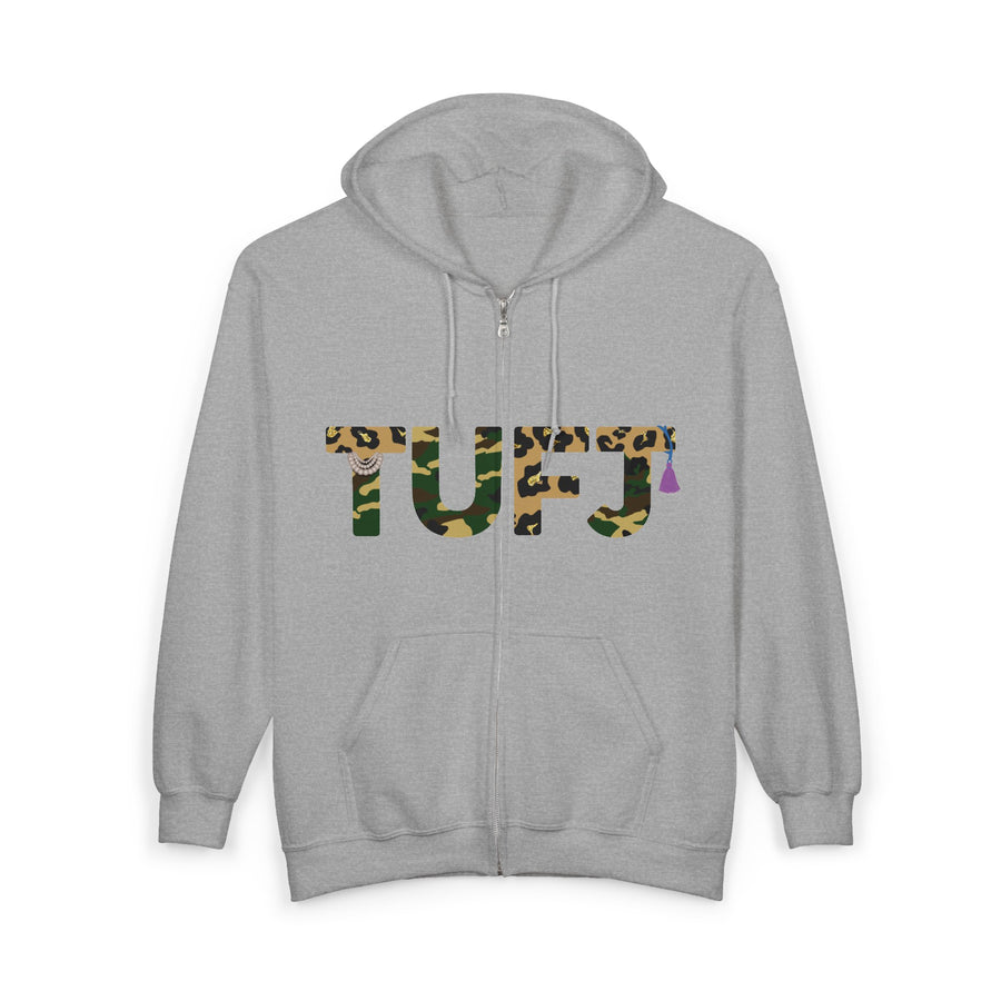 TUFJ Camo Leopard And Pearls Unisex Heavy Blend Full Zip Hoodie