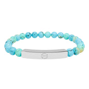 Tassel Up For Jesus Logo Natural Stone Stretch Bar Bracelet