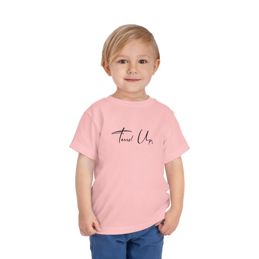 Tassel Up Cursive Toddler Short Sleeve Tee