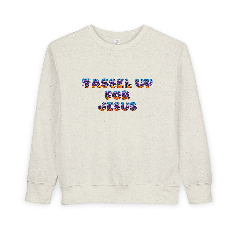 Tassel Up For Jesus Camo Toddler Sweatshirt