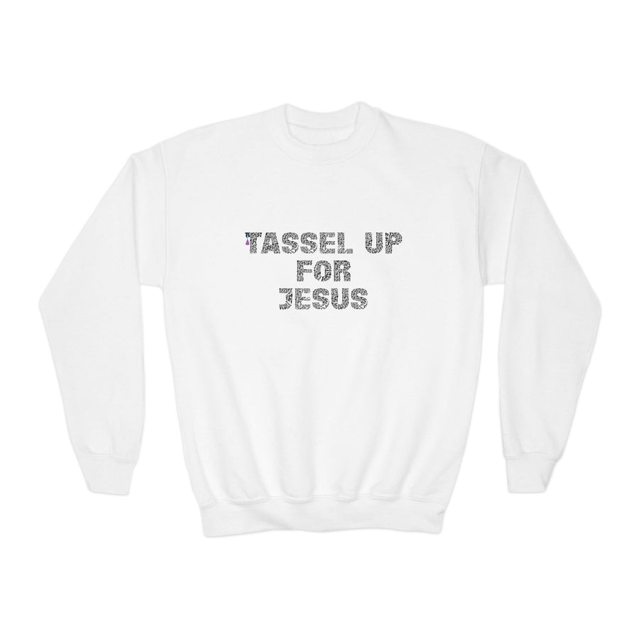 Tassel Up For Jesus Repeat Youth Crewneck Sweatshirt