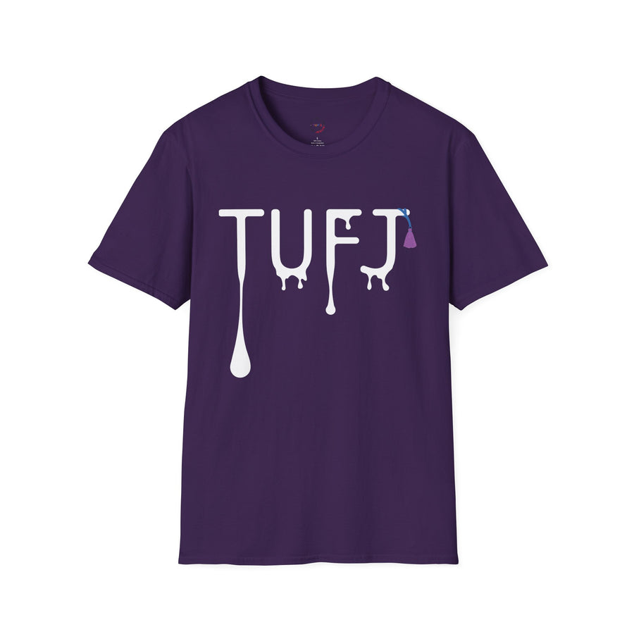 TUFJ White Print Drip Unisex Softstyle T-Shirt