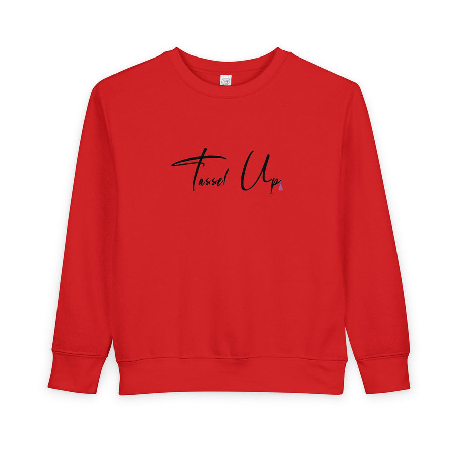 Tassel Up Cursive Toddler Sweatshirt