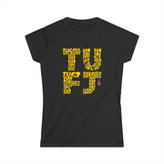 TUFJ Repeat Yellow Print Women's Cut Softstyle Tee