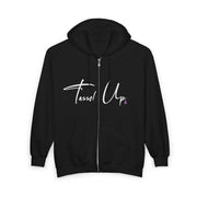 Tassel Up Cursive Unisex Heavy Blend Full Zip Hoodie