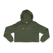 Women's Cropped TUFJ Camo Leopard and Pearls Hoodie