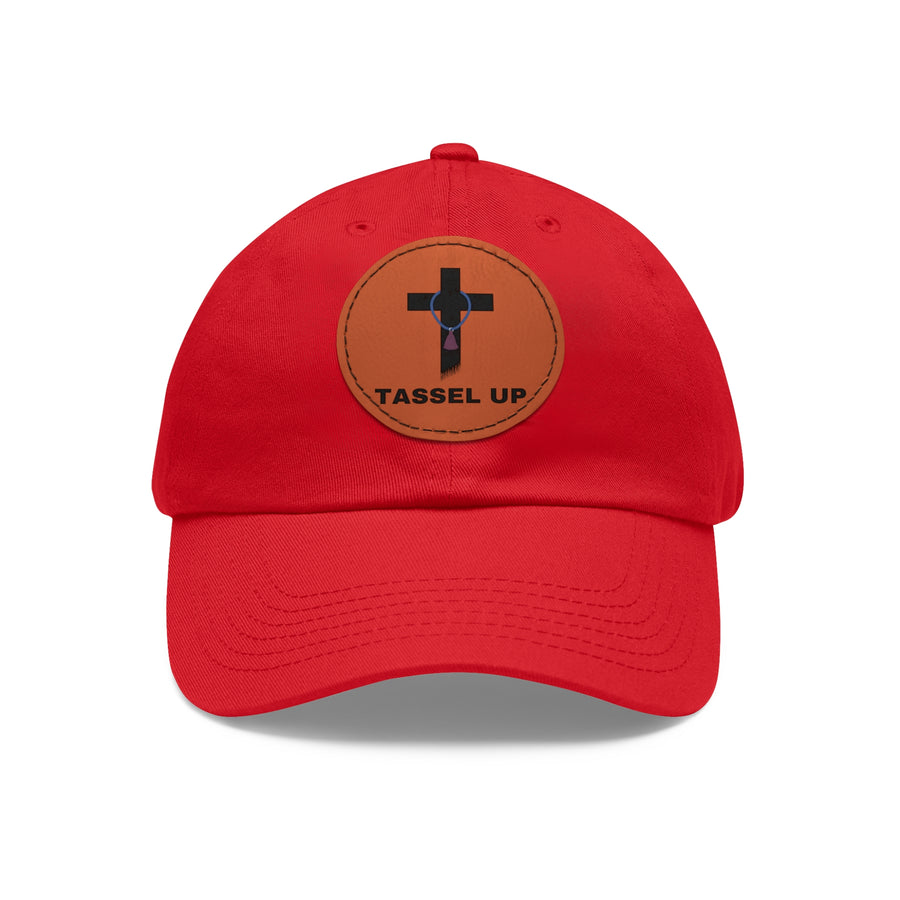 Tassel Cross Dad Hat With Leather Patch