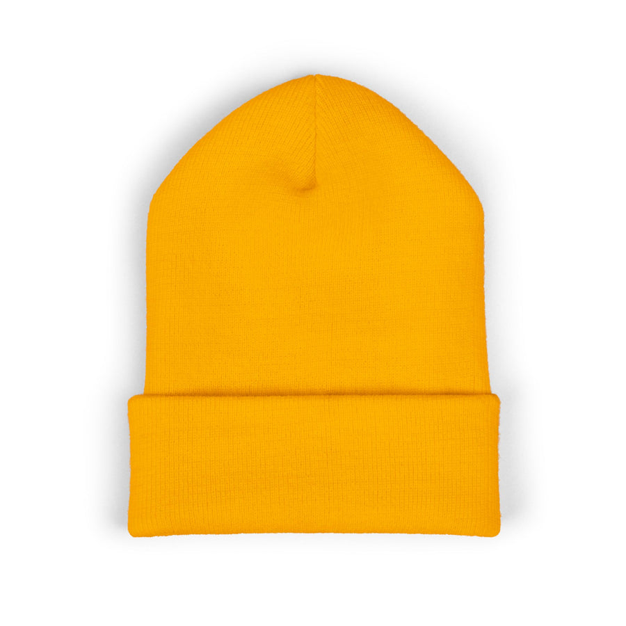 Tassel Up Graffiti Cuffed Beanie