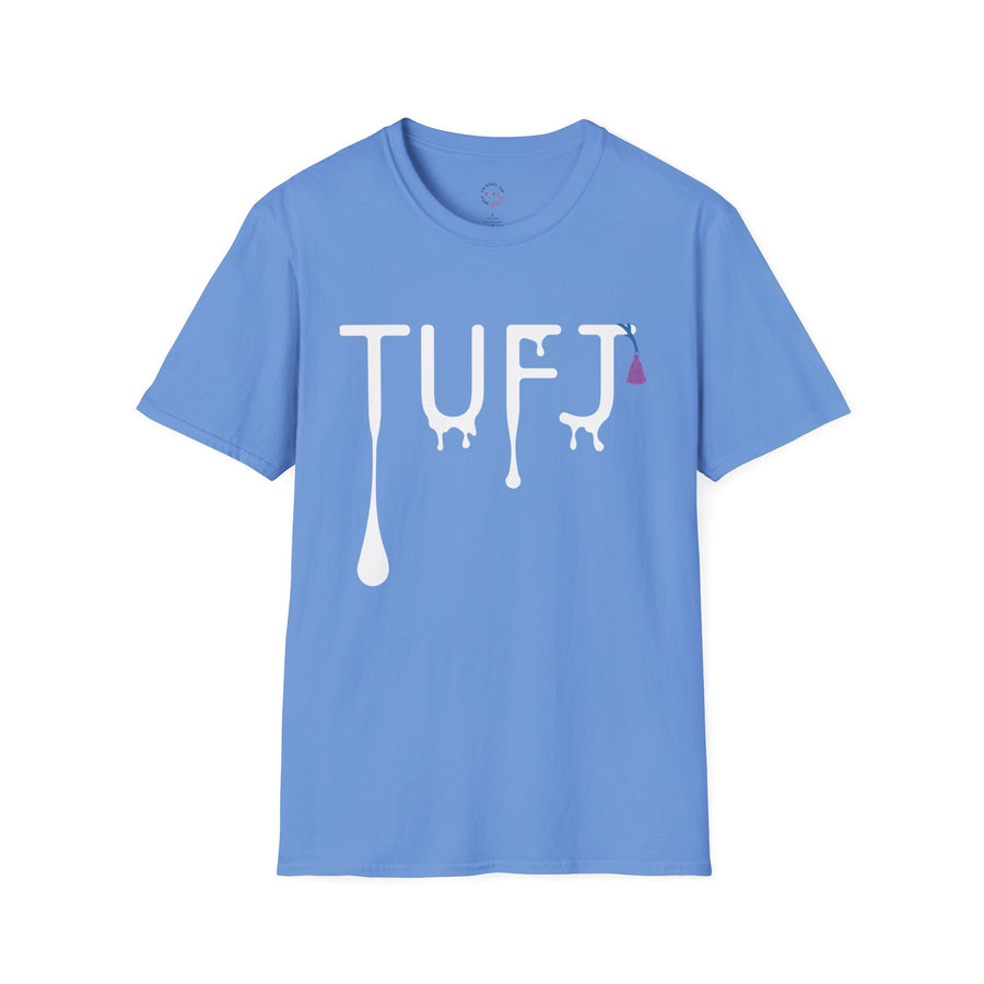 TUFJ White Print Drip Unisex Softstyle T-Shirt