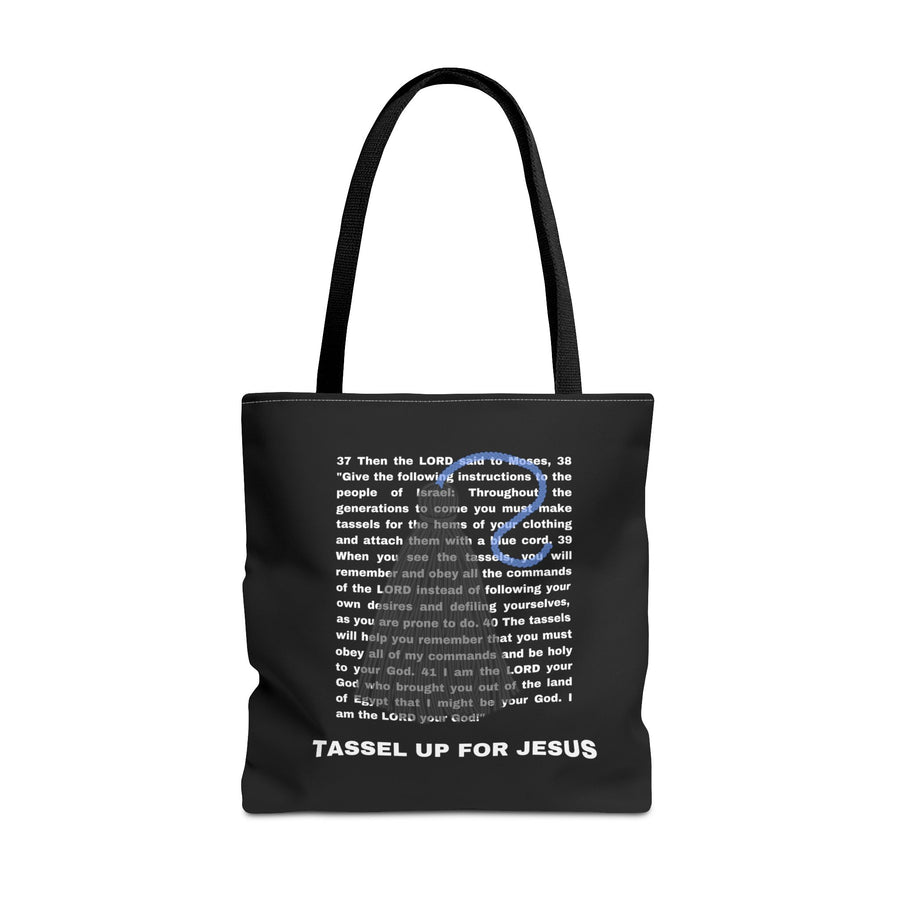 Black Numbers 15 : 37 - 41 Bible Verse Tote Bag